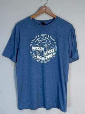 Dickson Street Bookshop Fayetteville Arkansas Graphic T-Shirt Large Blue